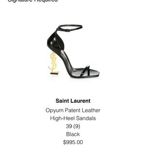Saint Laurent Black Opyum Patent Leather High-Heel Sandals